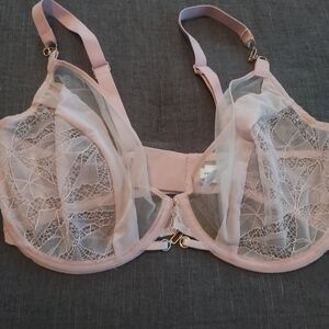 NEW Elegant Pink Lace Bra CHANTELLE 36F leavers lace